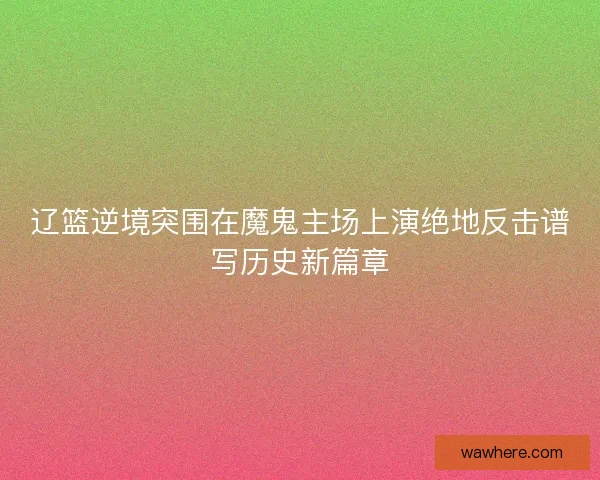 辽篮逆境突围在魔鬼主场上演绝地反击谱写历史新篇章
